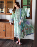 Mushq Hemline The Secerat Garden Unstitched Lawn 3Pc Suit - Fernlore