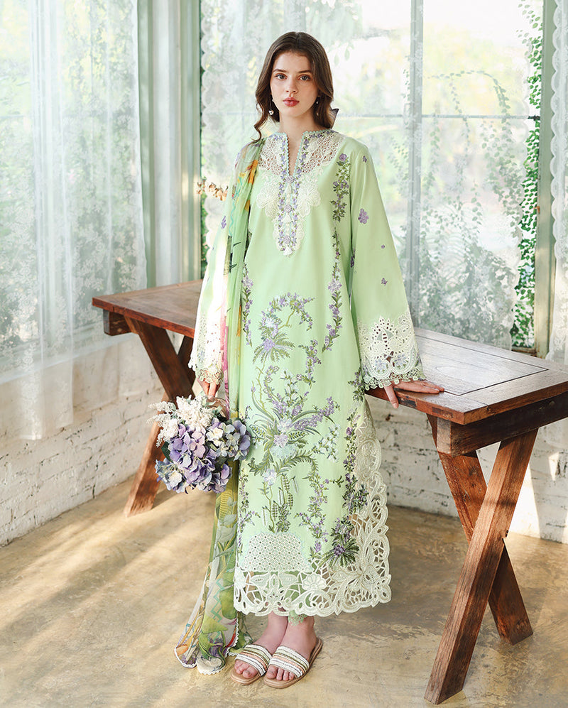 Mushq Hemline The Secerat Garden Unstitched Lawn 3Pc Suit - Verdant Bloom