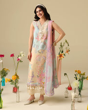 Mushq Hemline Soleil Prints Unstitched 3Pc Suit HLM26-01 Bellarosa