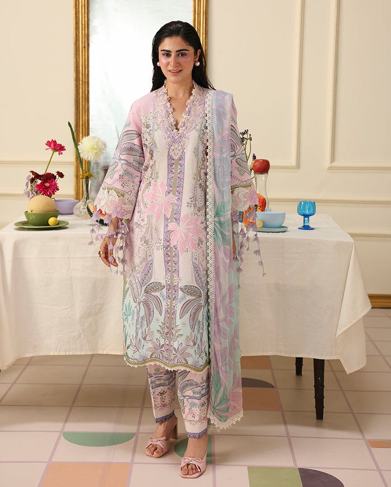 Mushq Hemline Soleil Prints Unstitched 3Pc Suit HLM26-02 Serena Bloom