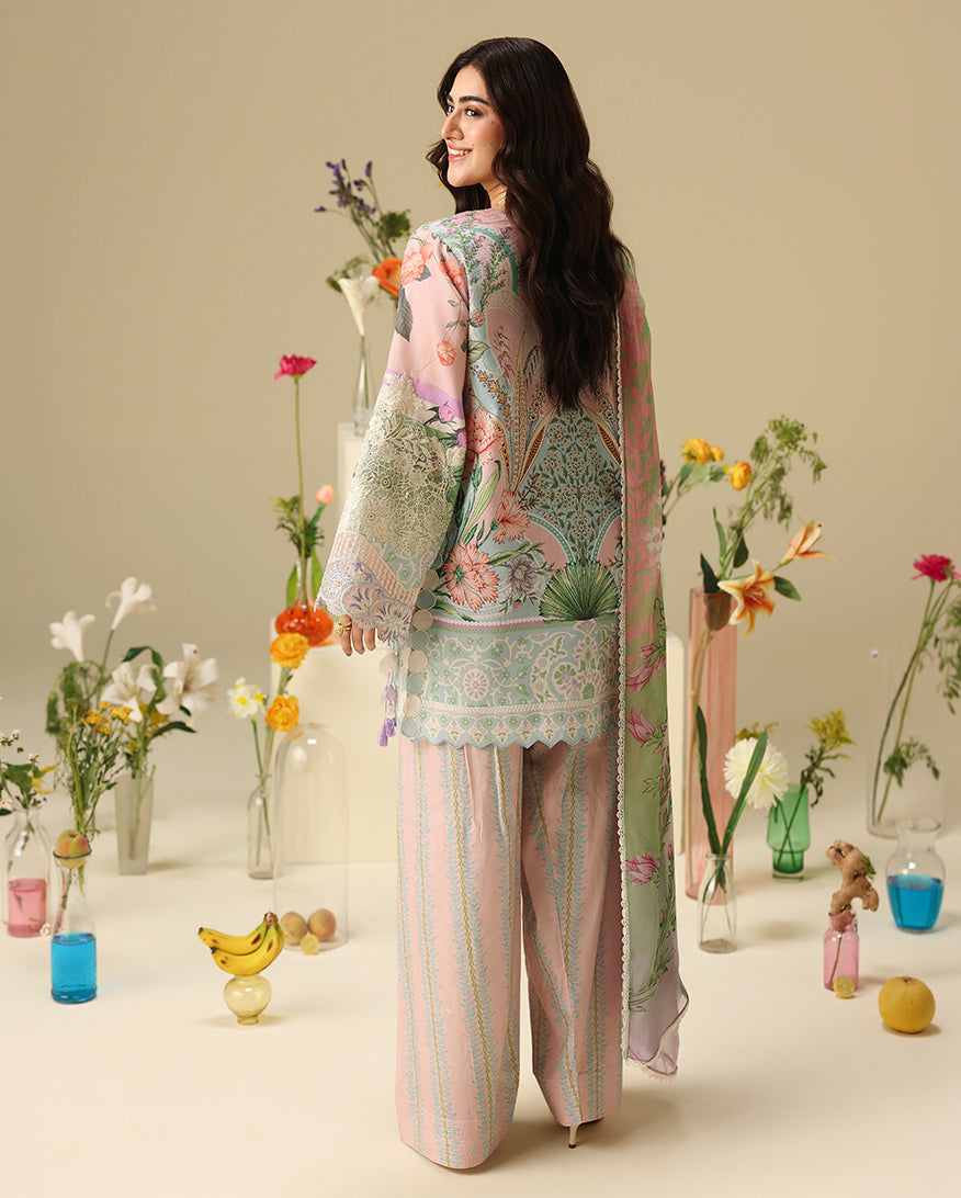 Mushq Hemline Soleil Prints Unstitched 3Pc Suit HLM26-03 Moonlit Dolce