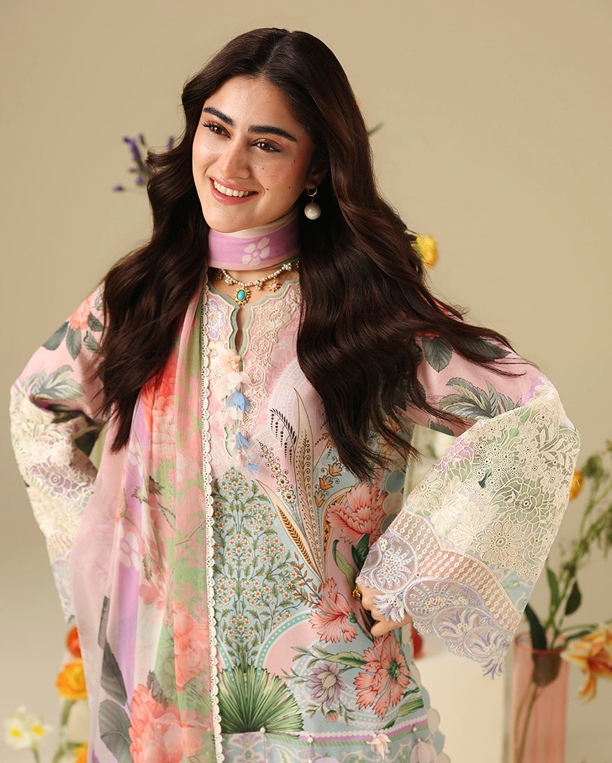 Mushq Hemline Soleil Prints Unstitched 3Pc Suit HLM26-03 Moonlit Dolce