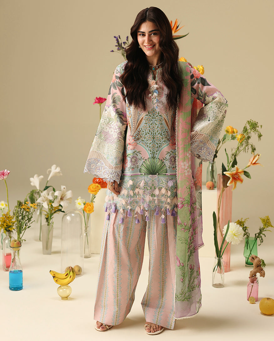 Mushq Hemline Soleil Prints Unstitched 3Pc Suit HLM26-03 Moonlit Dolce