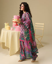Mushq Hemline Soleil Prints Unstitched 3Pc Suit HLM26-04 Petal Sonata