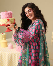 Mushq Hemline Soleil Prints Unstitched 3Pc Suit HLM26-04 Petal Sonata
