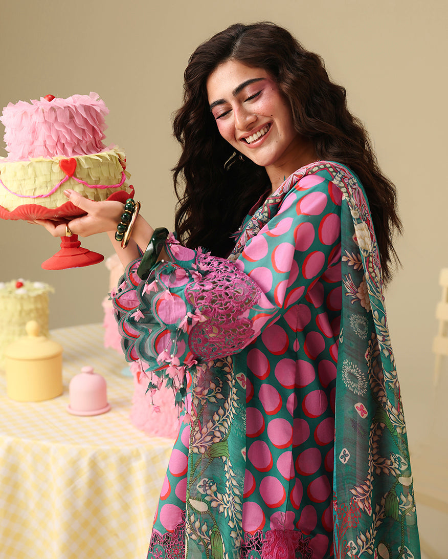 Mushq Hemline Soleil Prints Unstitched 3Pc Suit HLM26-04 Petal Sonata