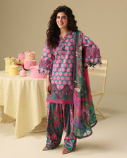 Mushq Hemline Soleil Prints Unstitched 3Pc Suit HLM26-04 Petal Sonata