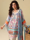 Mushq Hemline Soleil Prints Unstitched 3Pc Suit HLM26-05 Eden Whisper