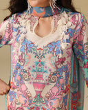 Mushq Hemline Soleil Prints Unstitched 3Pc Suit HLM26-05 Eden Whisper