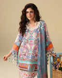 Mushq Hemline Soleil Prints Unstitched 3Pc Suit HLM26-05 Eden Whisper
