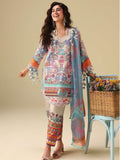 Mushq Hemline Soleil Prints Unstitched 3Pc Suit HLM26-05 Eden Whisper