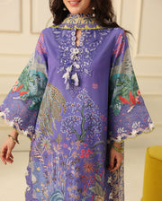 Mushq Hemline Soleil Prints Unstitched 3Pc Suit HLM26-07 Camellia Kiss