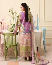 Mushq Hemline Soleil Prints Unstitched 3Pc Suit HLM26-08 Lilac Whim