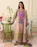 Mushq Hemline Soleil Prints Unstitched 3Pc Suit HLM26-08 Lilac Whim