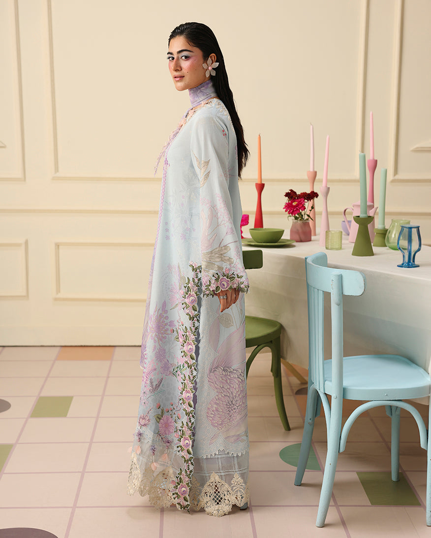Mushq Hemline Soleil Prints Unstitched 3Pc Suit HLM26-09 Sugar Bloom