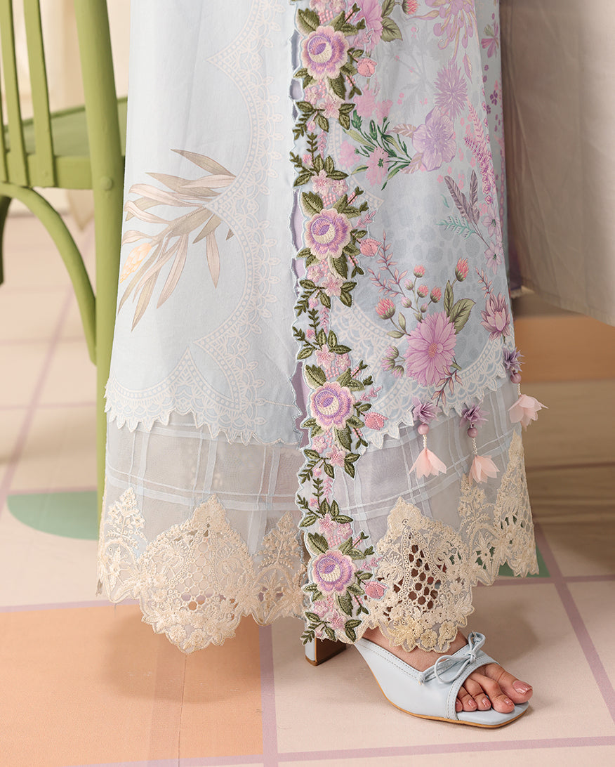 Mushq Hemline Soleil Prints Unstitched 3Pc Suit HLM26-09 Sugar Bloom