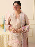 Mushq Hemline Soleil Prints Unstitched 3Pc Suit HLM26-11 Berry Creme