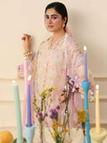 Mushq Hemline Soleil Prints Unstitched 3Pc Suit HLM26-11 Berry Creme