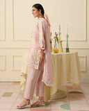 Mushq Hemline Soleil Prints Unstitched 3Pc Suit HLM26-11 Berry Creme