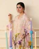 Mushq Hemline Soleil Prints Unstitched 3Pc Suit HLM26-11 Berry Creme