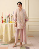 Mushq Hemline Soleil Prints Unstitched 3Pc Suit HLM26-11 Berry Creme