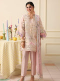 Mushq Hemline Soleil Prints Unstitched 3Pc Suit HLM26-11 Berry Creme