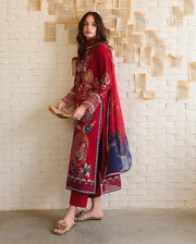 Mushq Hemline The Secerat Garden Unstitched Lawn 3Pc Suit - Luma Bloom