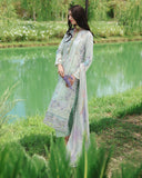 Mushq Hemline The Secerat Garden Unstitched Lawn 3Pc Suit - Garden Royale