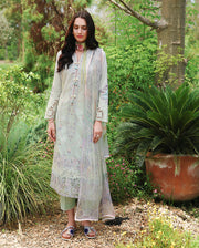 Mushq Hemline The Secerat Garden Unstitched Lawn 3Pc Suit - Garden Royale
