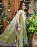 Mushq Hemline The Secerat Garden Unstitched Lawn 3Pc Suit - Whispering Ivy