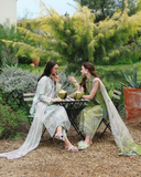 Mushq Hemline The Secerat Garden Unstitched Lawn 3Pc Suit - Whispering Ivy