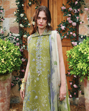 Mushq Hemline The Secerat Garden Unstitched Lawn 3Pc Suit - Whispering Ivy