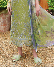 Mushq Hemline The Secerat Garden Unstitched Lawn 3Pc Suit - Whispering Ivy