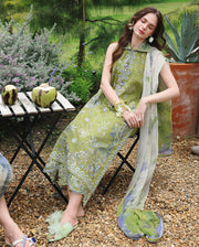 Mushq Hemline The Secerat Garden Unstitched Lawn 3Pc Suit - Whispering Ivy