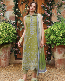Mushq Hemline The Secerat Garden Unstitched Lawn 3Pc Suit - Whispering Ivy