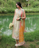Mushq Hemline The Secerat Garden Unstitched Lawn 3Pc Suit - Nocturne Flora
