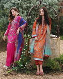 Mushq Hemline The Secerat Garden Unstitched Lawn 3Pc Suit - Bloomveil