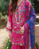Mushq Hemline The Secerat Garden Unstitched Lawn 3Pc Suit - Bloomveil