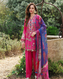 Mushq Hemline The Secerat Garden Unstitched Lawn 3Pc Suit - Bloomveil