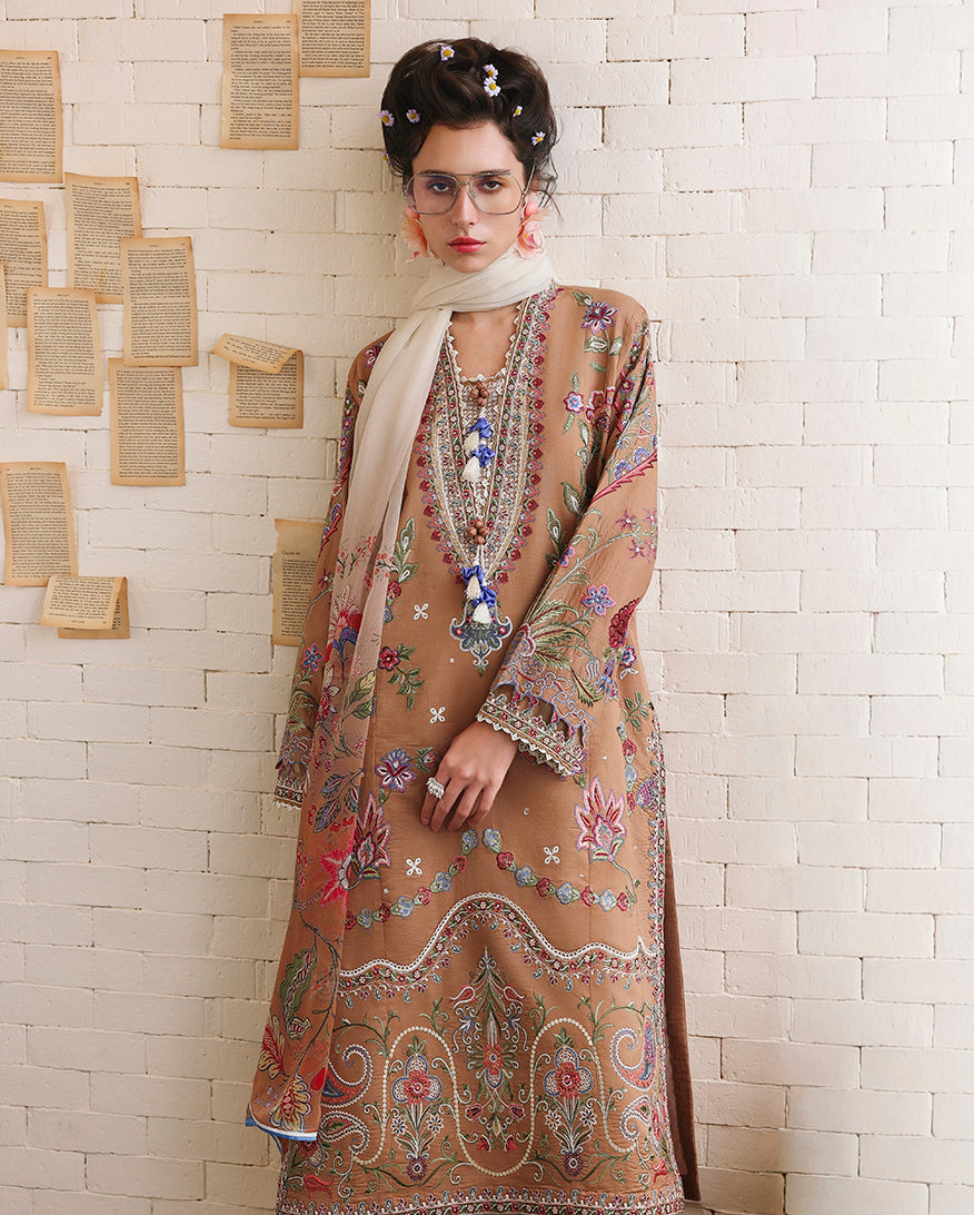 Mushq Hemline The Secerat Garden Unstitched Lawn 3Pc Suit - Wild Bloom