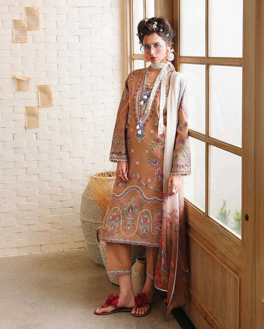 Mushq Hemline The Secerat Garden Unstitched Lawn 3Pc Suit - Wild Bloom