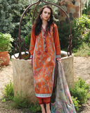 Mushq Hemline The Secerat Garden Unstitched Lawn 3Pc Suit - Rosearie Dream