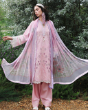 Mushq Hemline The Secerat Garden Unstitched Lawn 3Pc Suit - Rosewood Secret
