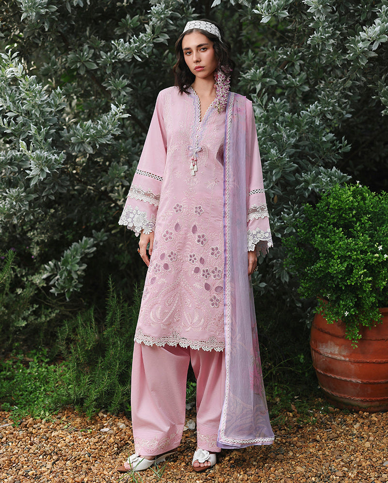 Mushq Hemline The Secerat Garden Unstitched Lawn 3Pc Suit - Rosewood Secret