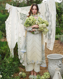 Mushq Hemline The Secerat Garden Unstitched Lawn 3Pc Suit - Ivory Botanica