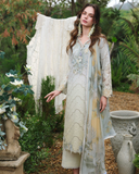 Mushq Hemline The Secerat Garden Unstitched Lawn 3Pc Suit - Ivory Botanica