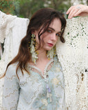 Mushq Hemline The Secerat Garden Unstitched Lawn 3Pc Suit - Ivory Botanica