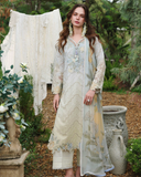 Mushq Hemline The Secerat Garden Unstitched Lawn 3Pc Suit - Ivory Botanica