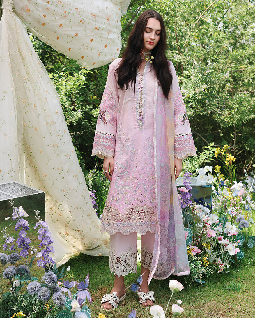 Mushq Hemline The Secerat Garden Unstitched Lawn 3Pc Suit - Enchanted Vine