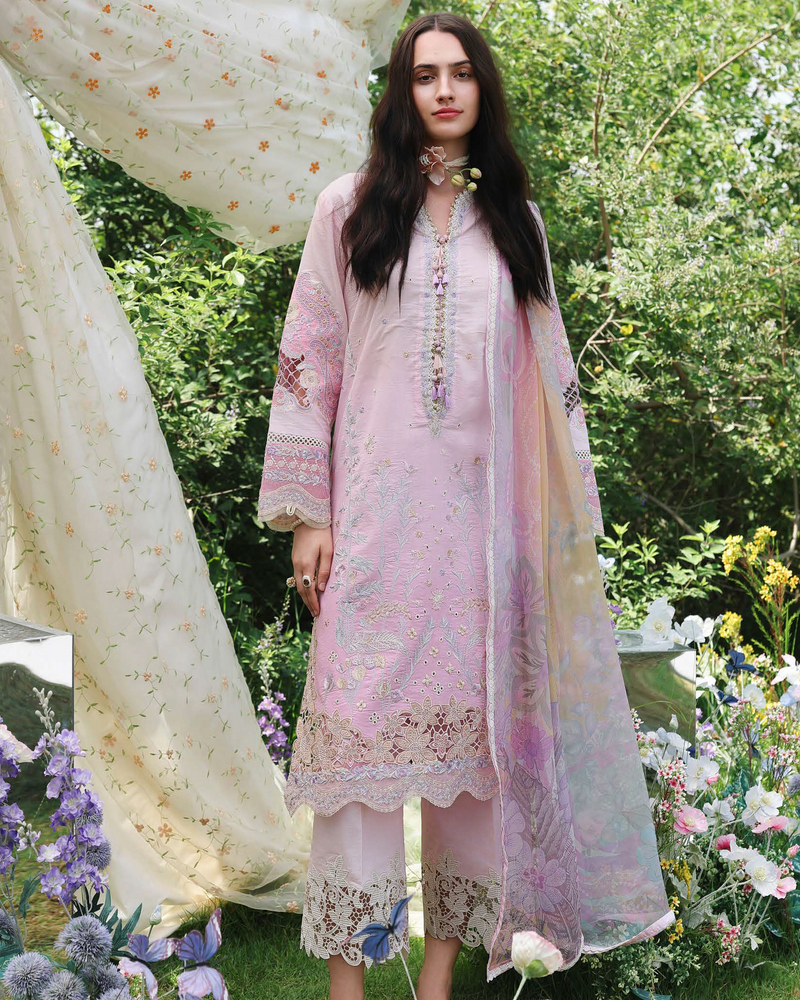 Mushq Hemline The Secerat Garden Unstitched Lawn 3Pc Suit - Enchanted Vine